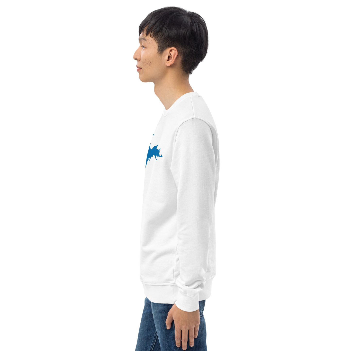 Michigan Upper Peninsula Organic Sweatshirt (w/ Azure UP Outline)