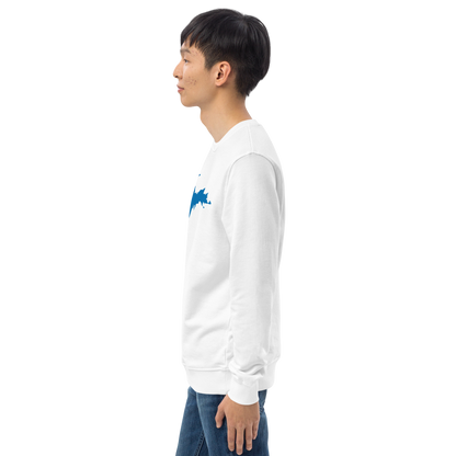 Michigan Upper Peninsula Organic Sweatshirt (w/ Azure UP Outline)