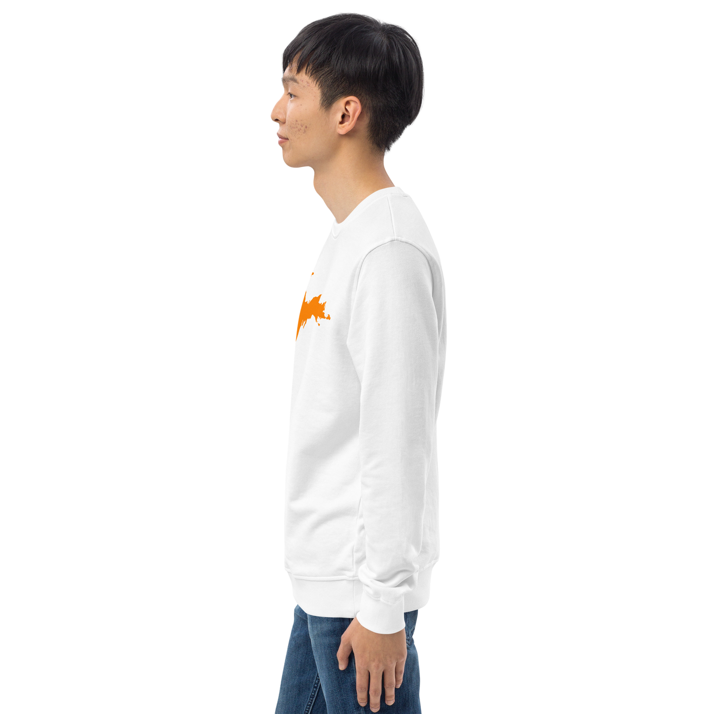 Michigan Upper Peninsula Organic Sweatshirt (w/ Orange UP Outline)