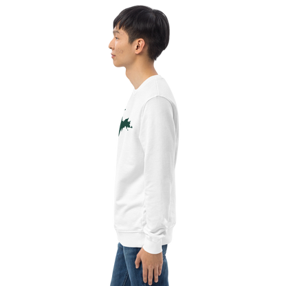 Michigan Upper Peninsula Organic Sweatshirt (w/ Green UP Outline)