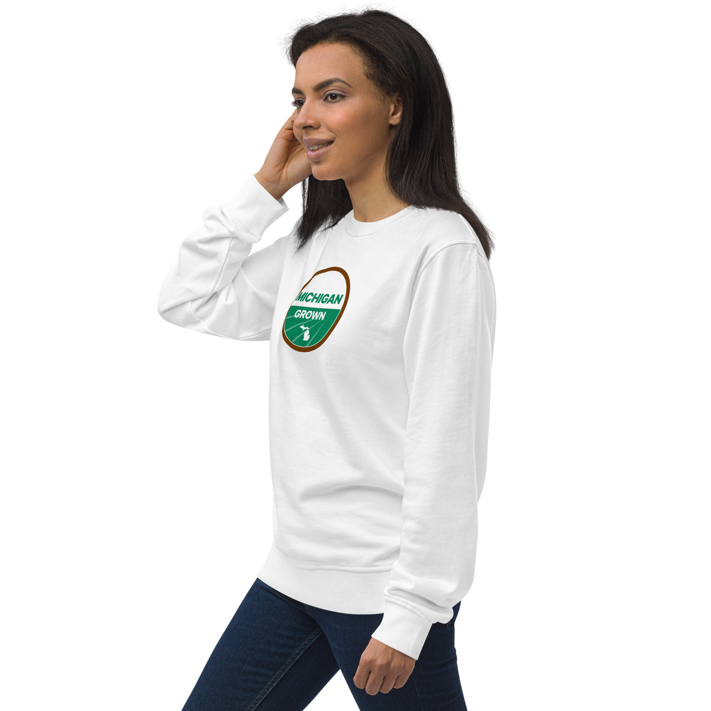 'Michigan Grown' Sweatshirt (Agricultural Certification Parody) | Unisex Organic