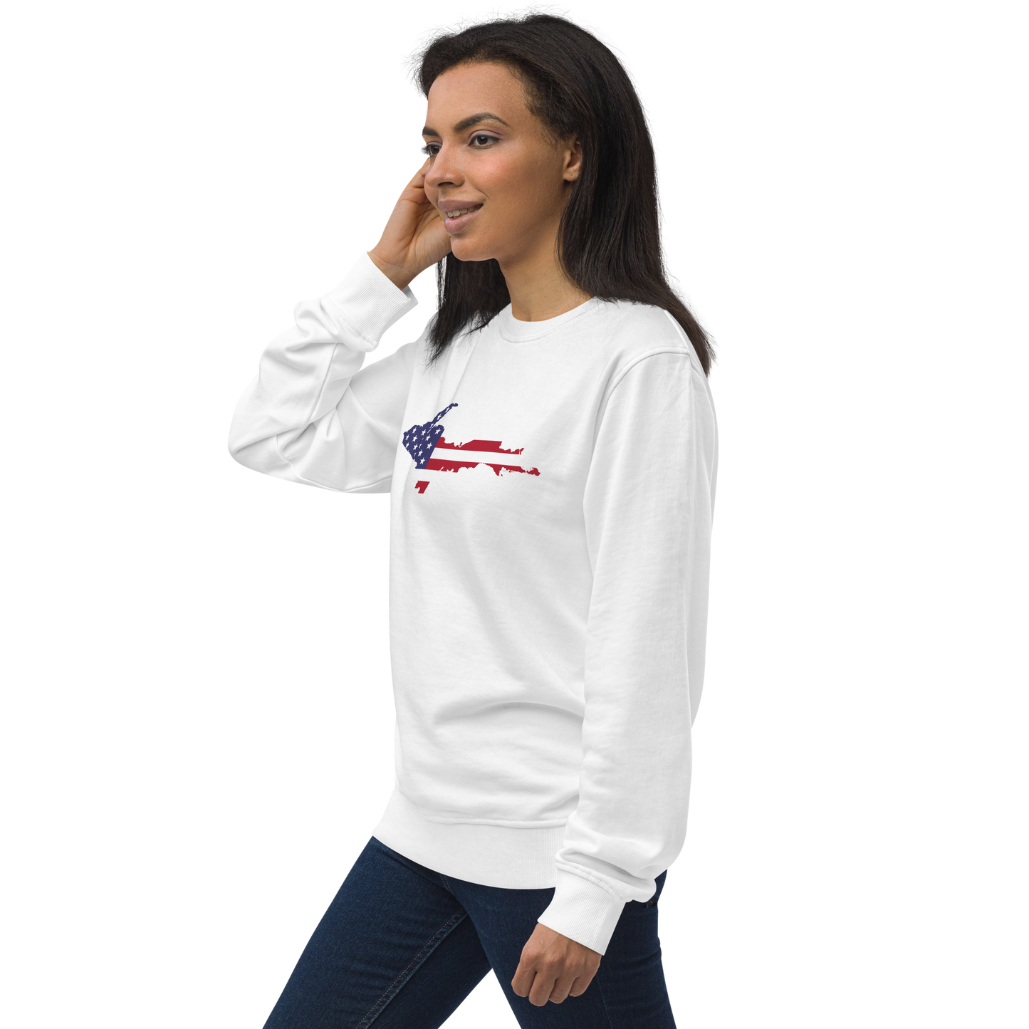 Michigan Upper Peninsula Organic Sweatshirt (w/ UP USA Flag Outline)