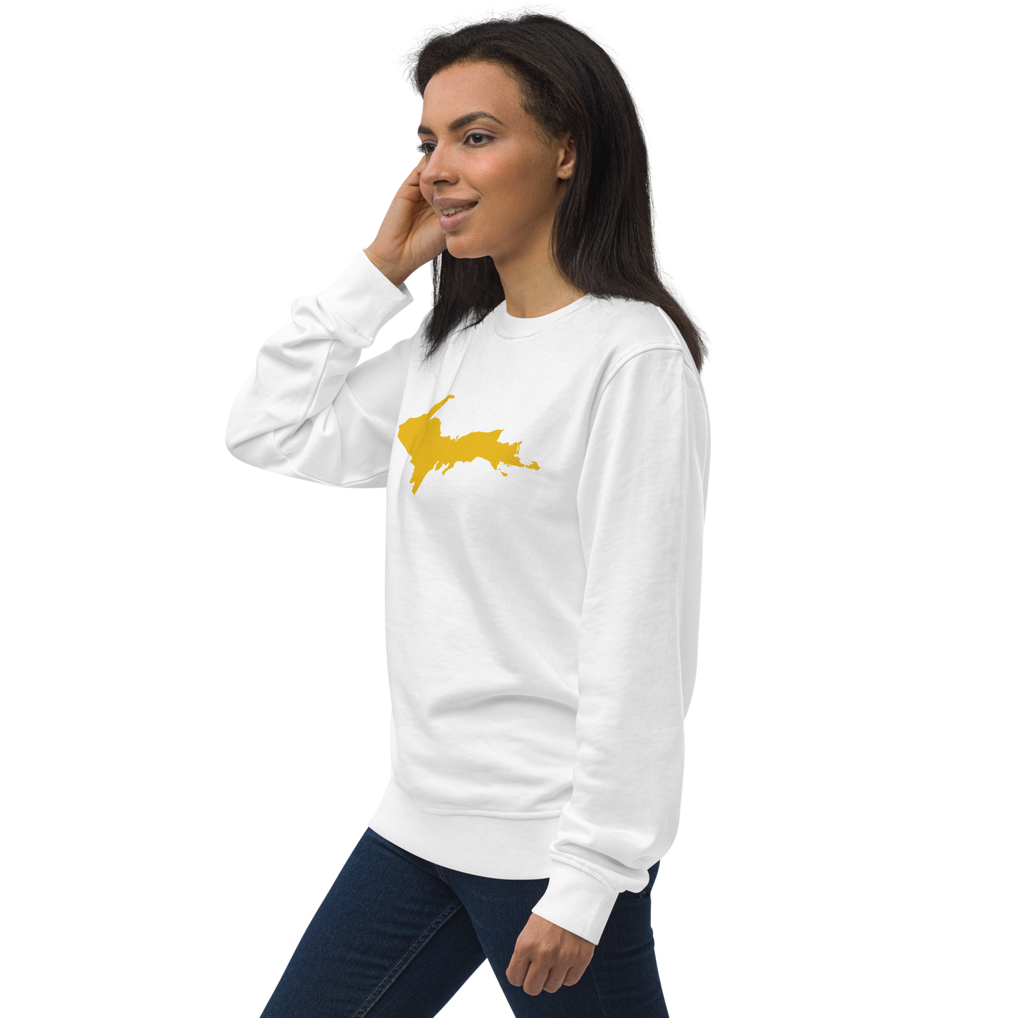 Michigan Upper Peninsula Organic Sweatshirt (w/ Gold UP Outline)