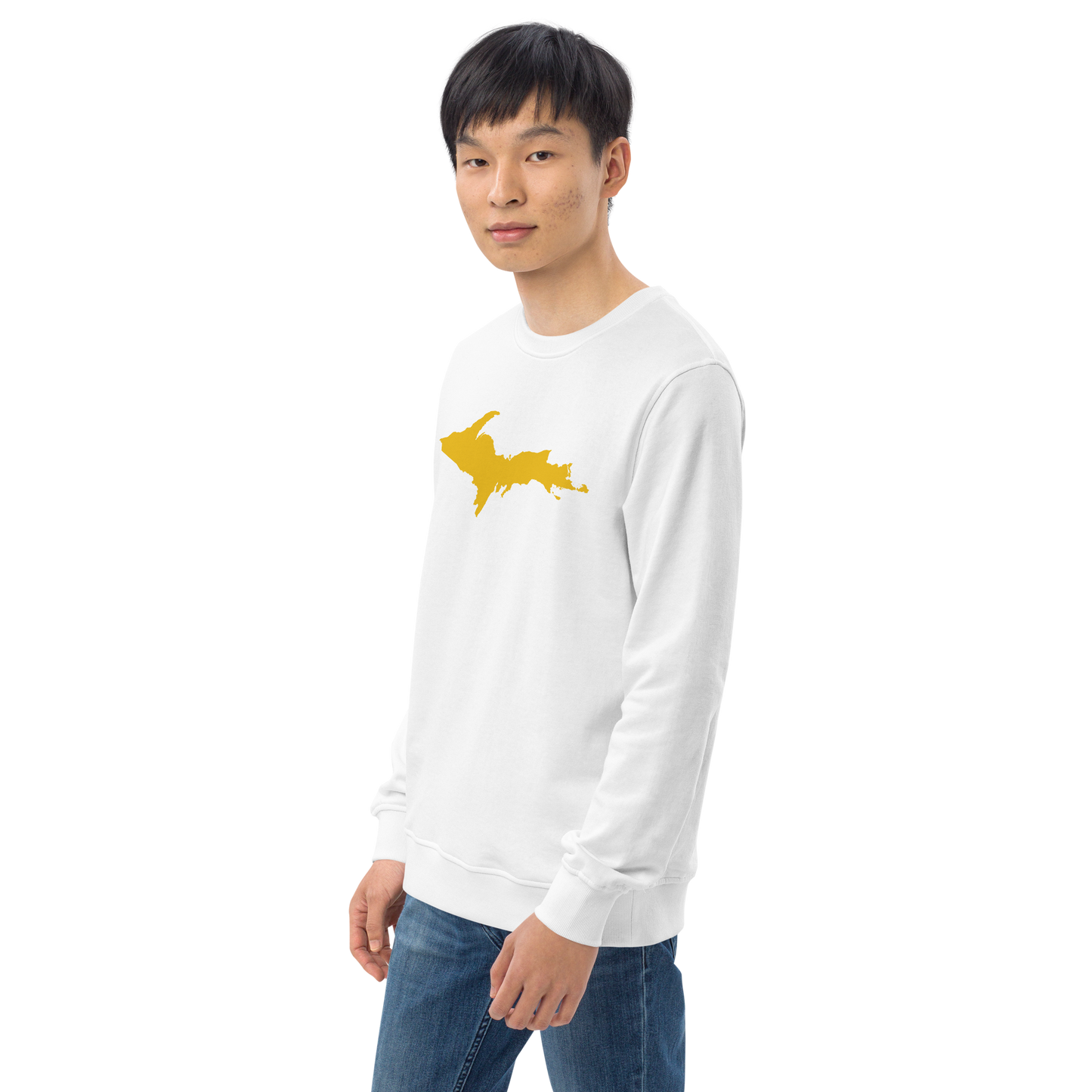 Michigan Upper Peninsula Organic Sweatshirt (w/ Gold UP Outline)