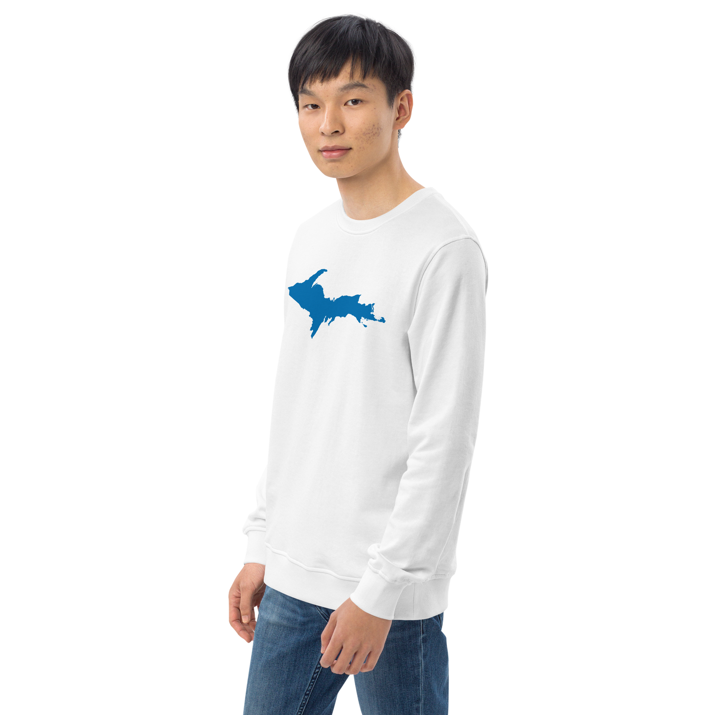 Michigan Upper Peninsula Organic Sweatshirt (w/ Azure UP Outline)