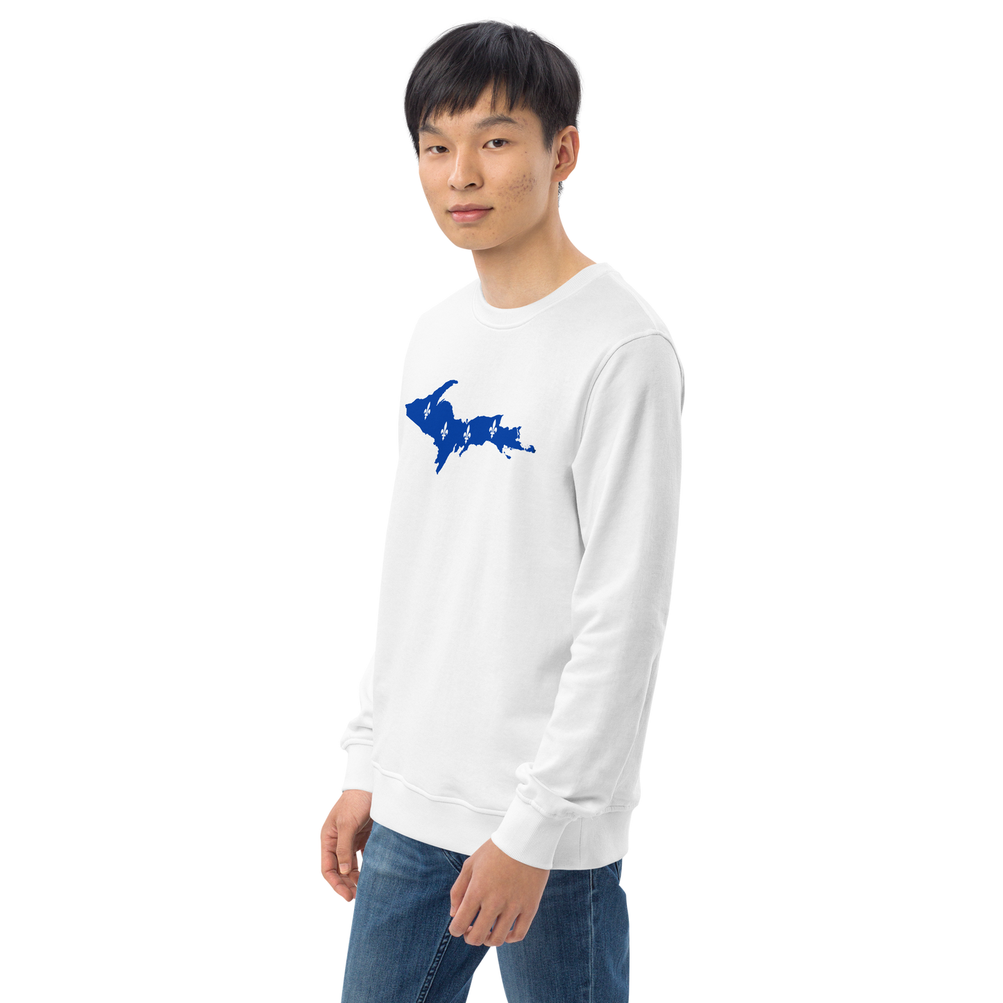 Michigan Upper Peninsula Sweatshirt (w/ UP Quebec Flag Outline) | Unisex Organic