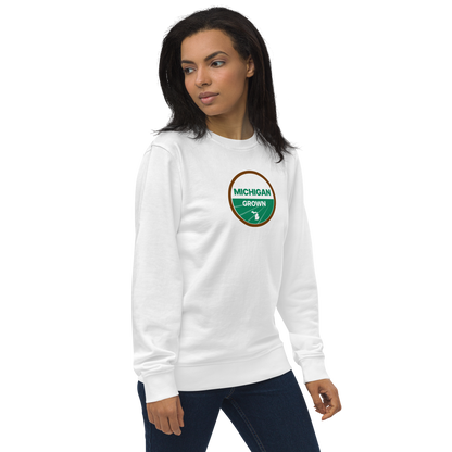 'Michigan Grown' Sweatshirt (Agricultural Certification Parody) | Unisex Organic