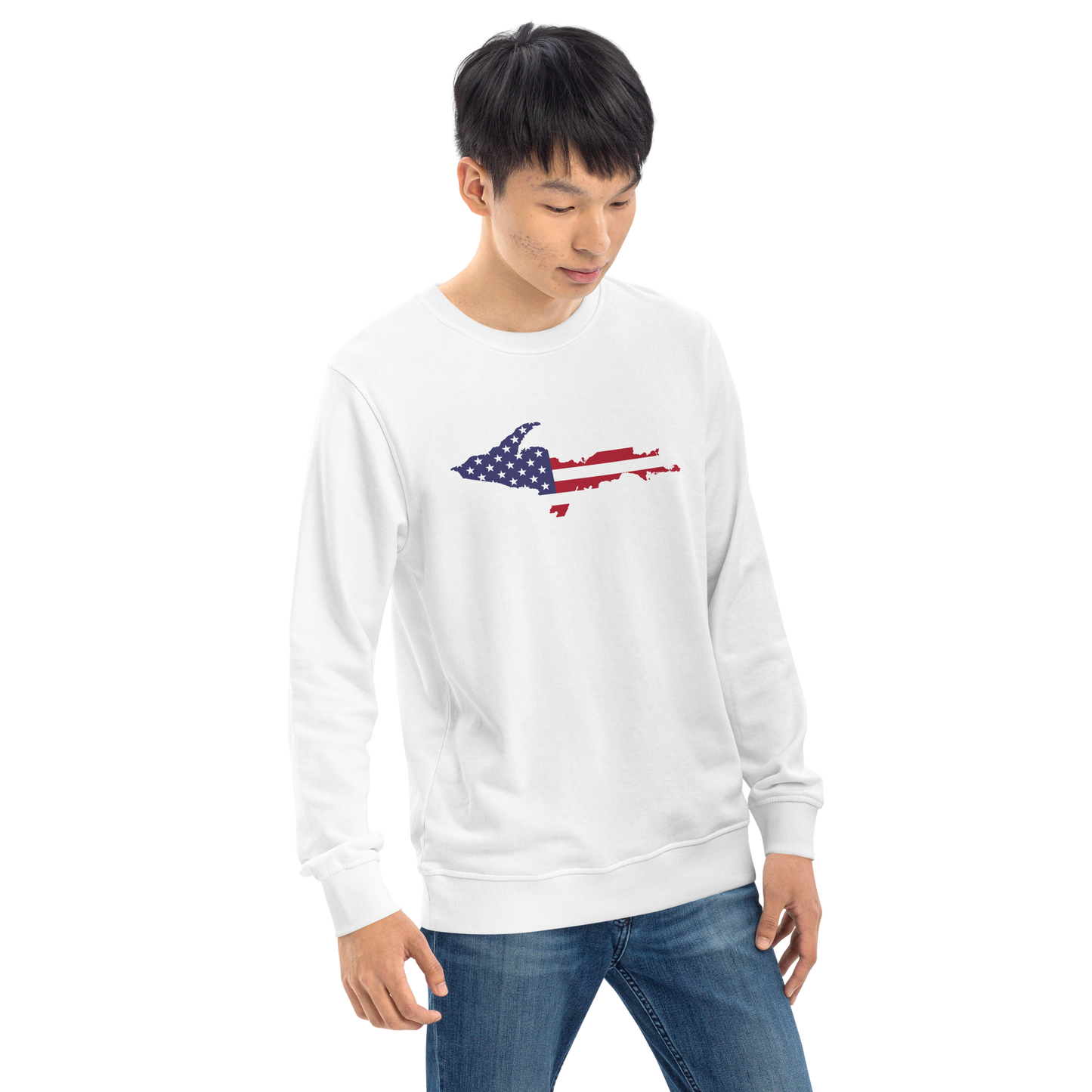 Michigan Upper Peninsula Organic Sweatshirt (w/ UP USA Flag Outline)