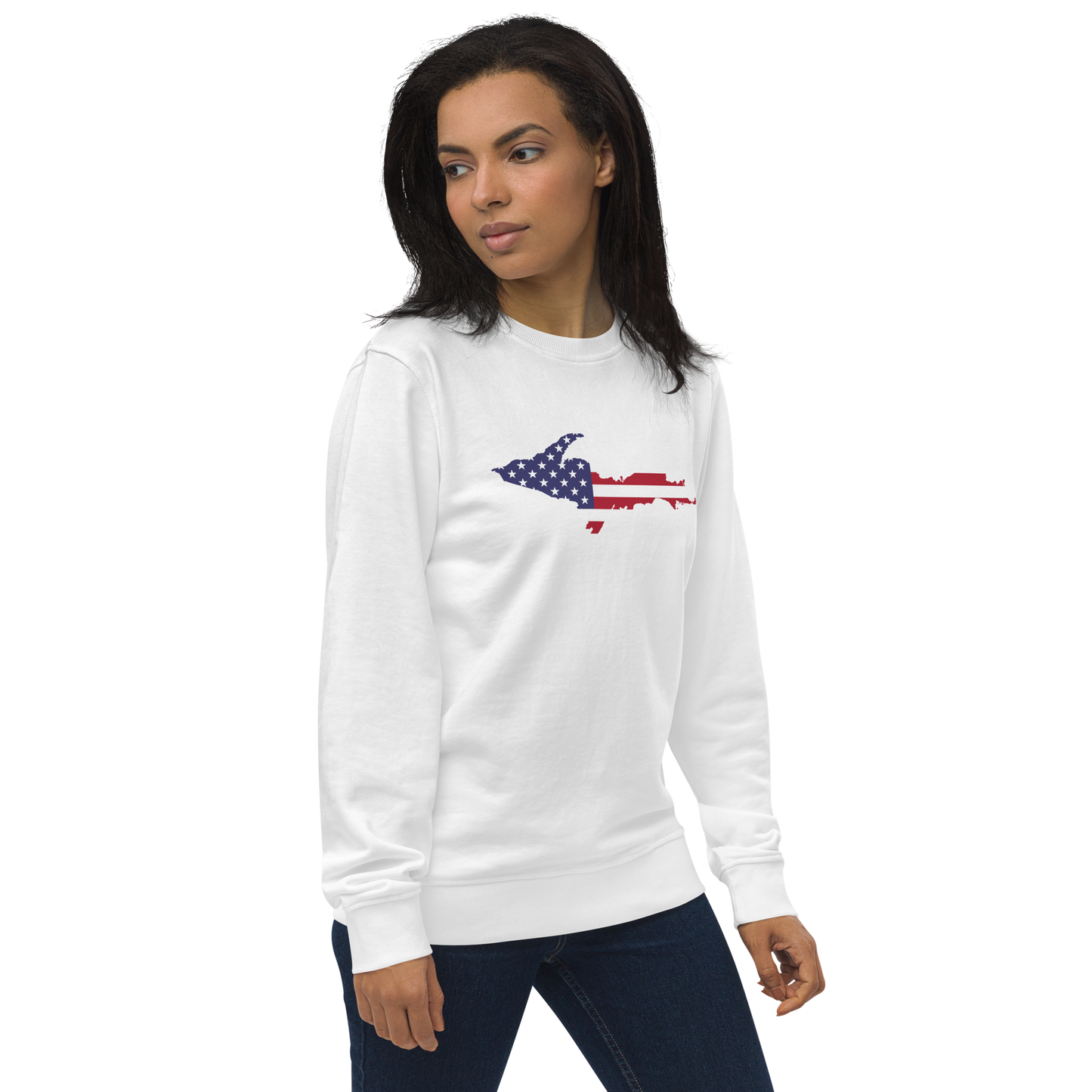 Michigan Upper Peninsula Organic Sweatshirt (w/ UP USA Flag Outline)