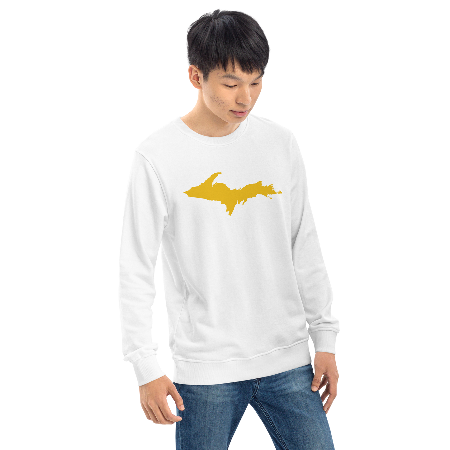 Michigan Upper Peninsula Organic Sweatshirt (w/ Gold UP Outline)