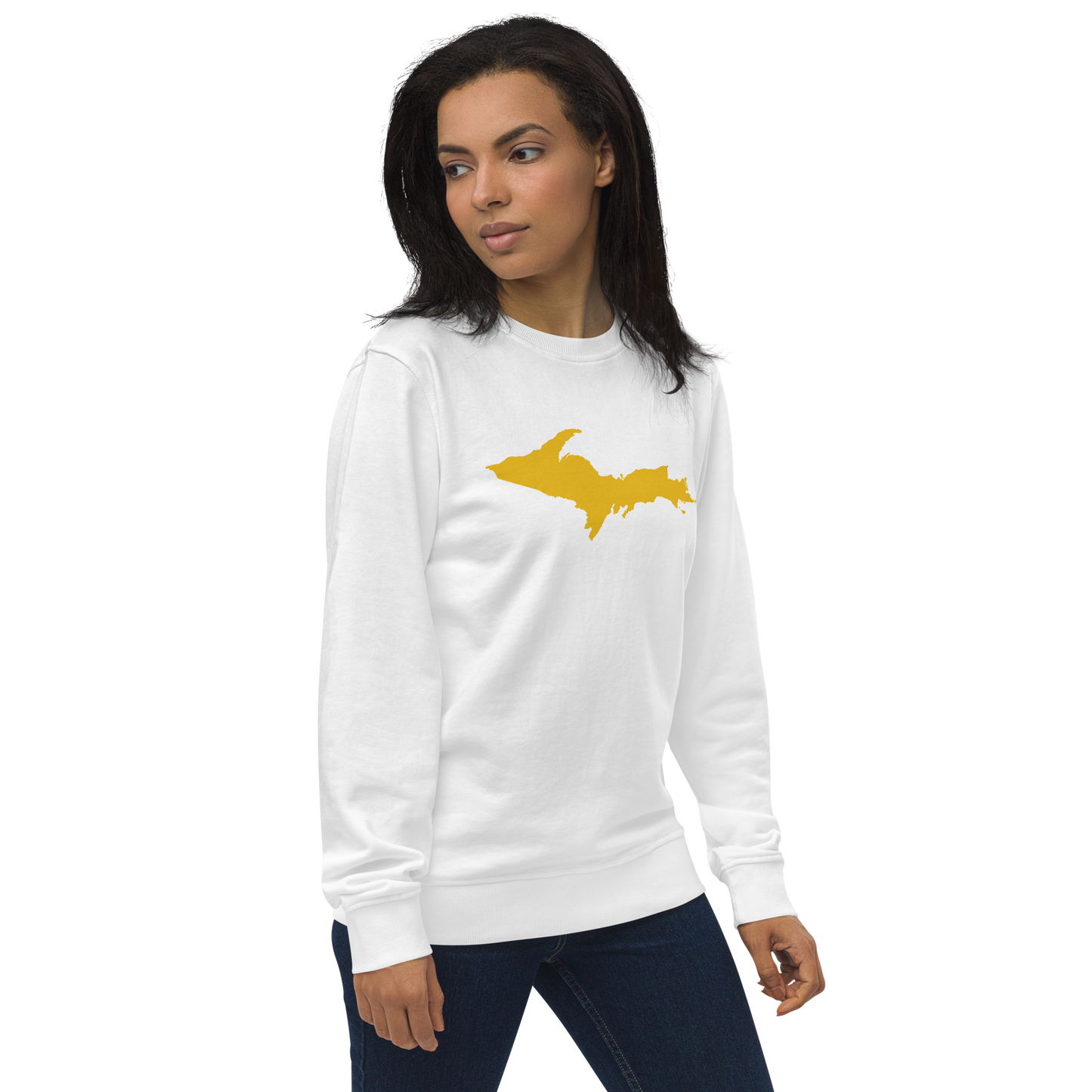 Michigan Upper Peninsula Organic Sweatshirt (w/ Gold UP Outline)