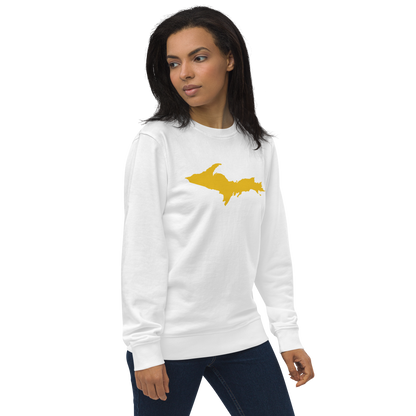 Michigan Upper Peninsula Organic Sweatshirt (w/ Gold UP Outline)