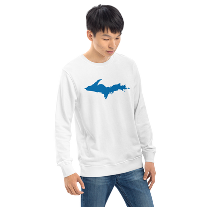 Michigan Upper Peninsula Organic Sweatshirt (w/ Azure UP Outline)