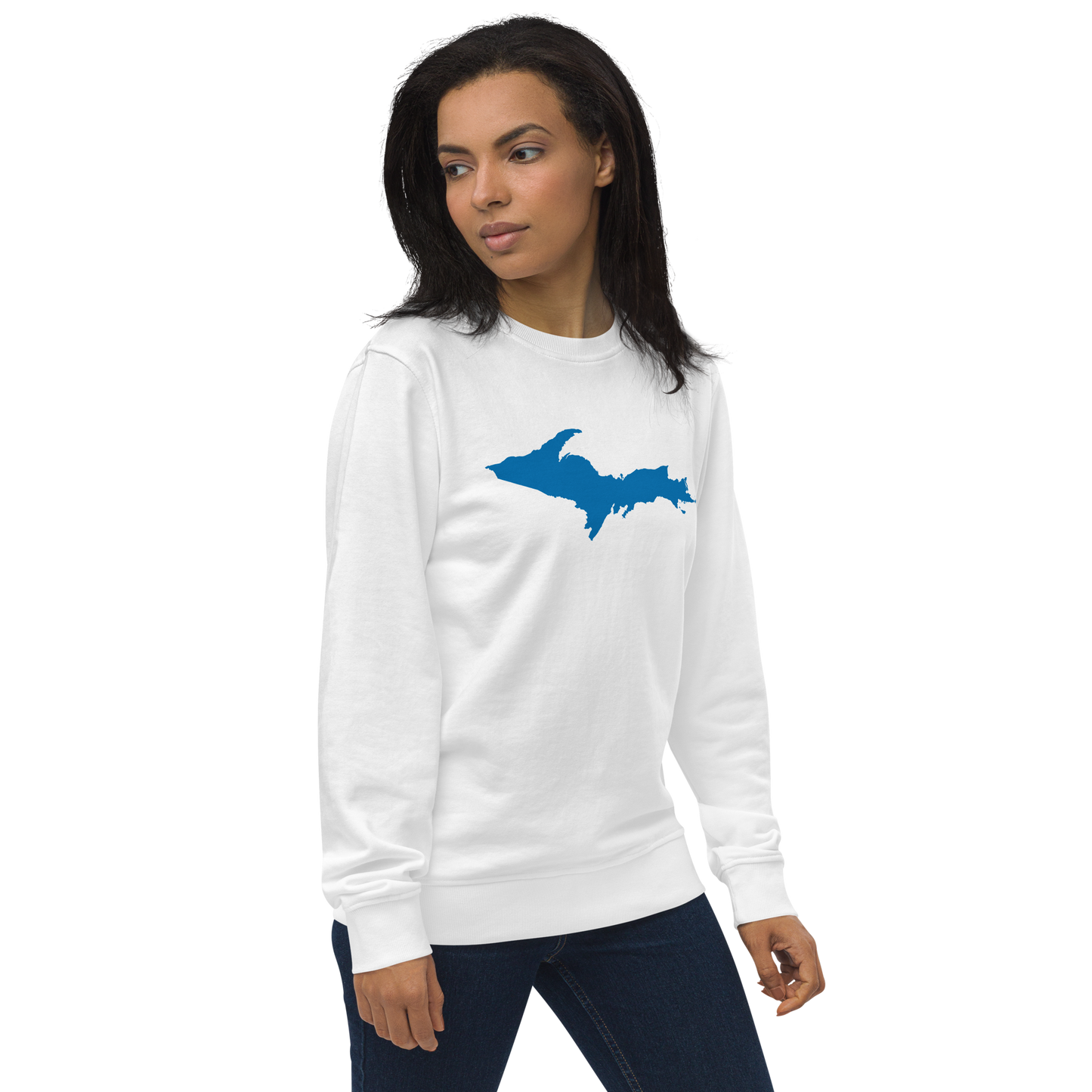 Michigan Upper Peninsula Organic Sweatshirt (w/ Azure UP Outline)