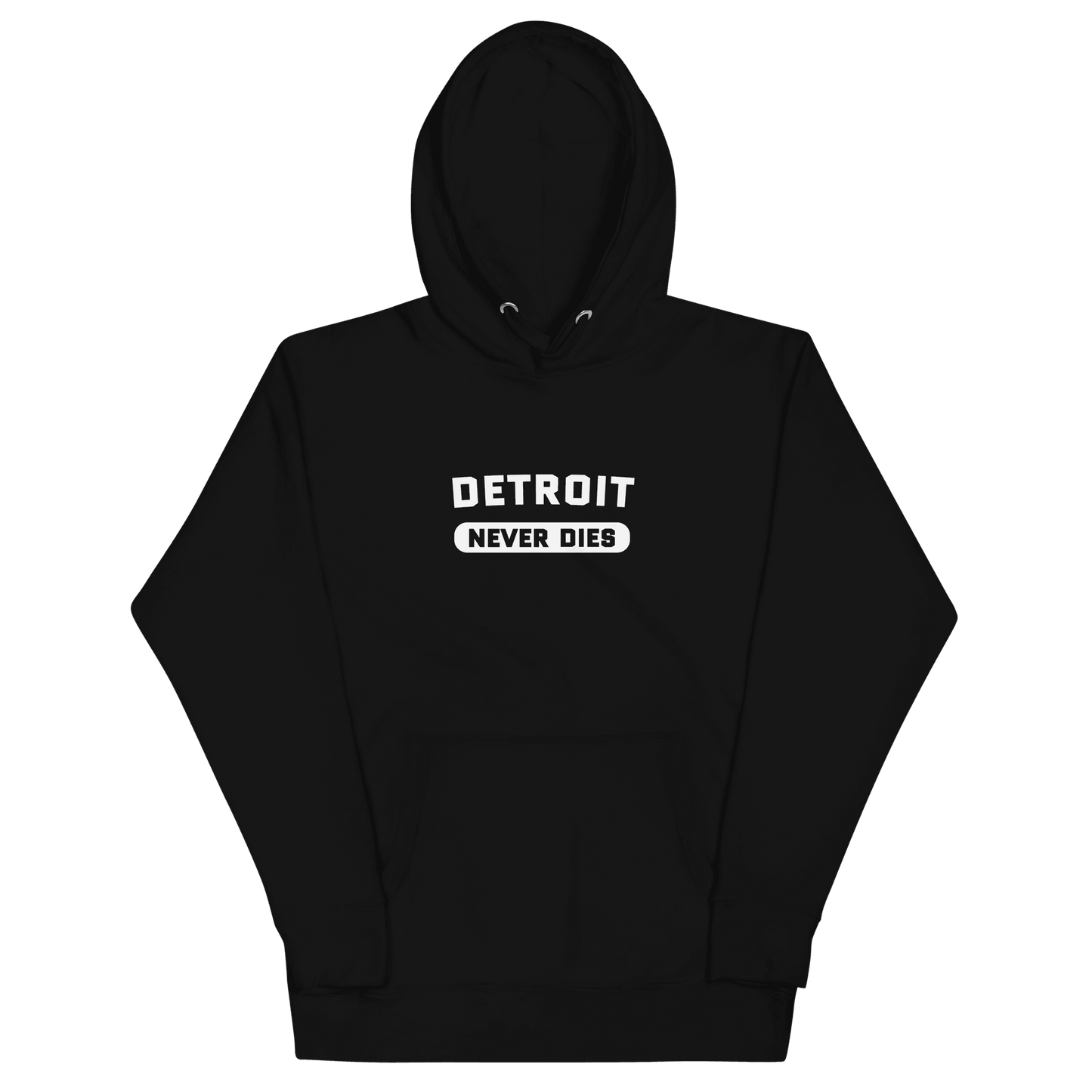 'Detroit Never Dies' Hoodie | Unisex Premium - Circumspice Michigan