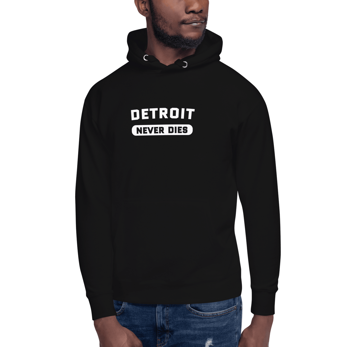 'Detroit Never Dies' Hoodie | Unisex Premium - Circumspice Michigan