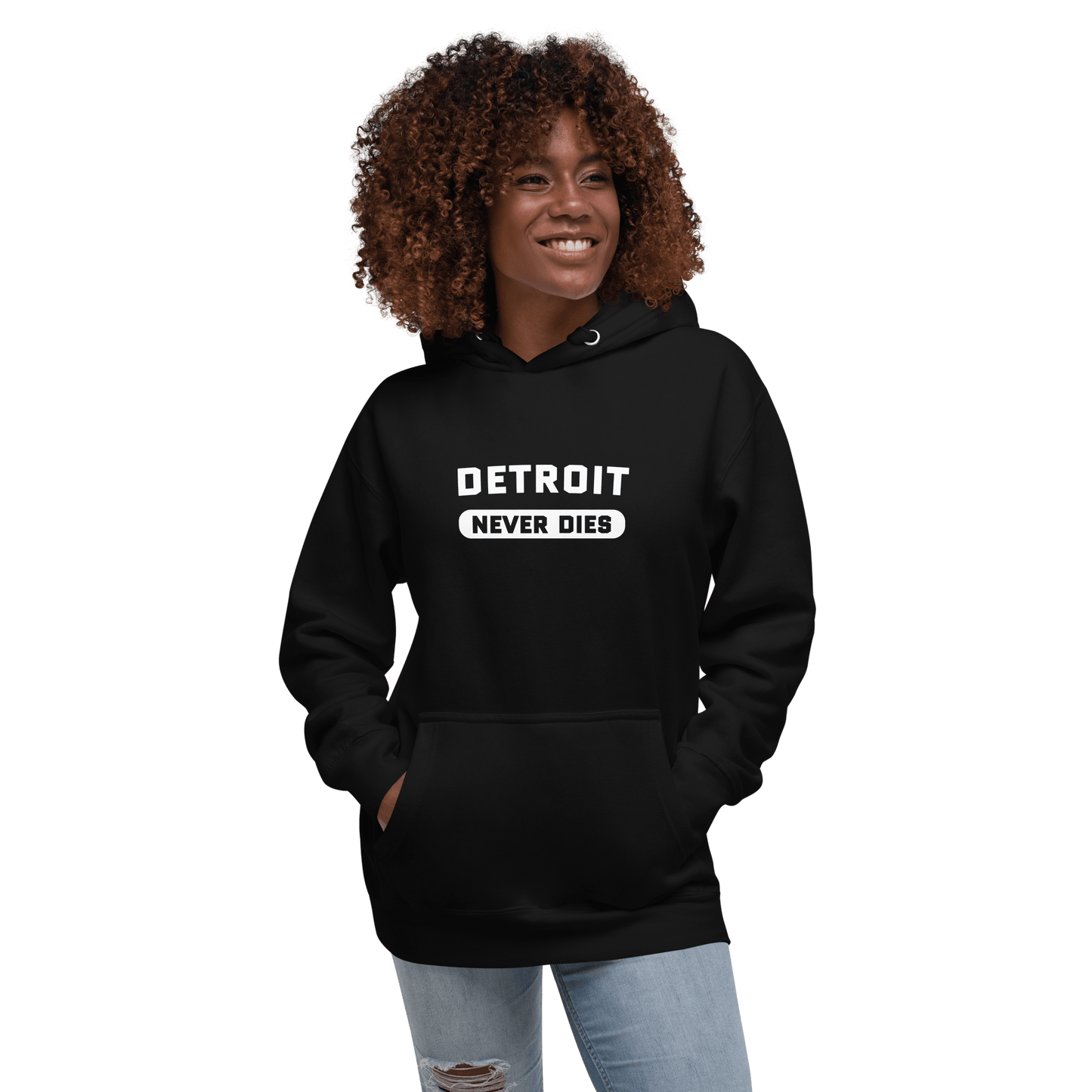 'Detroit Never Dies' Hoodie | Unisex Premium - Circumspice Michigan