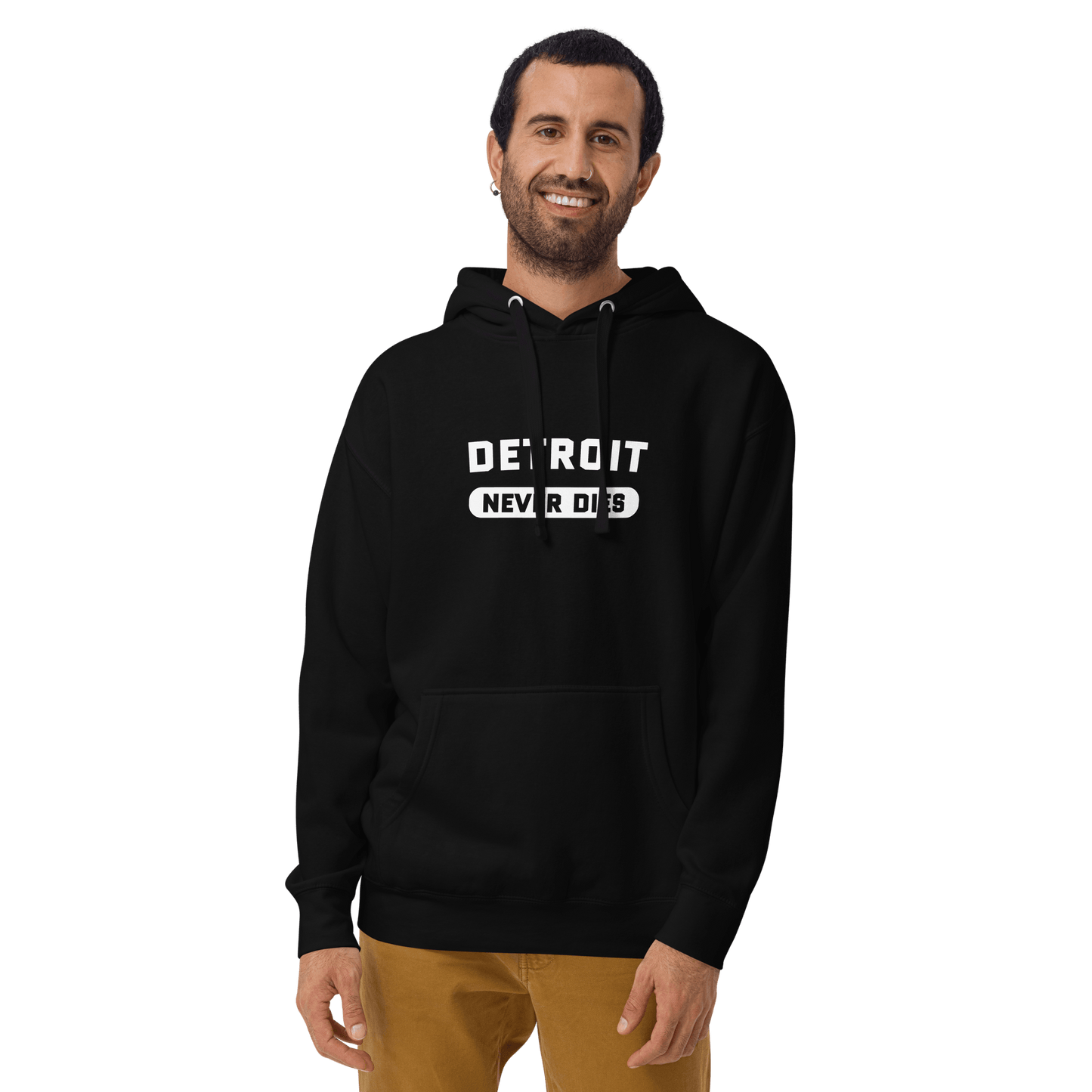 'Detroit Never Dies' Hoodie | Unisex Premium - Circumspice Michigan