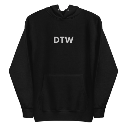 Detroit 'DTW' Premium Hoodie |  Unisex Embroidered - Circumspice Michigan