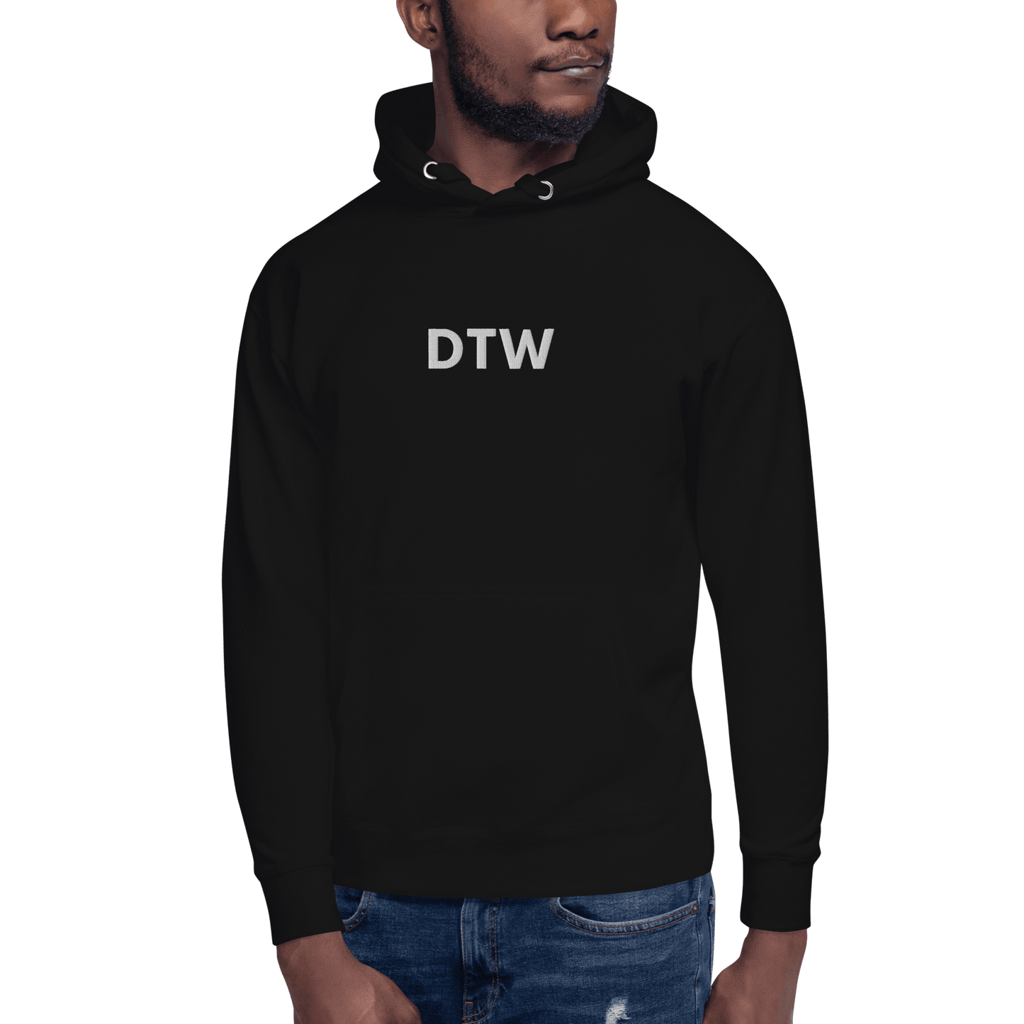 Detroit 'DTW' Premium Hoodie |  Unisex Embroidered - Circumspice Michigan