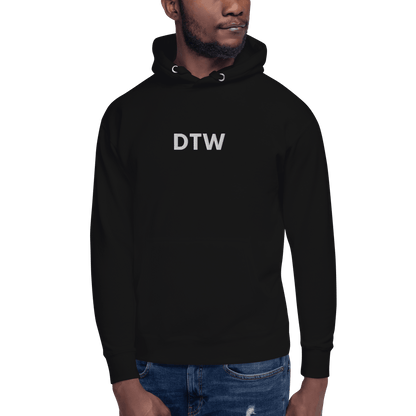 Detroit 'DTW' Premium Hoodie |  Unisex Embroidered - Circumspice Michigan