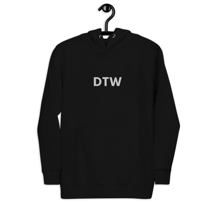 Detroit 'DTW' Premium Hoodie |  Unisex Embroidered - Circumspice Michigan