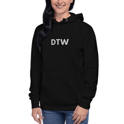 Detroit 'DTW' Premium Hoodie |  Unisex Embroidered - Circumspice Michigan