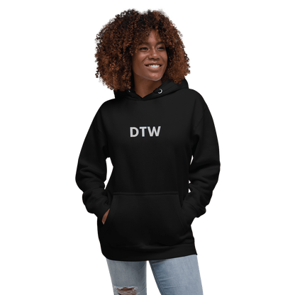 Detroit 'DTW' Premium Hoodie |  Unisex Embroidered - Circumspice Michigan