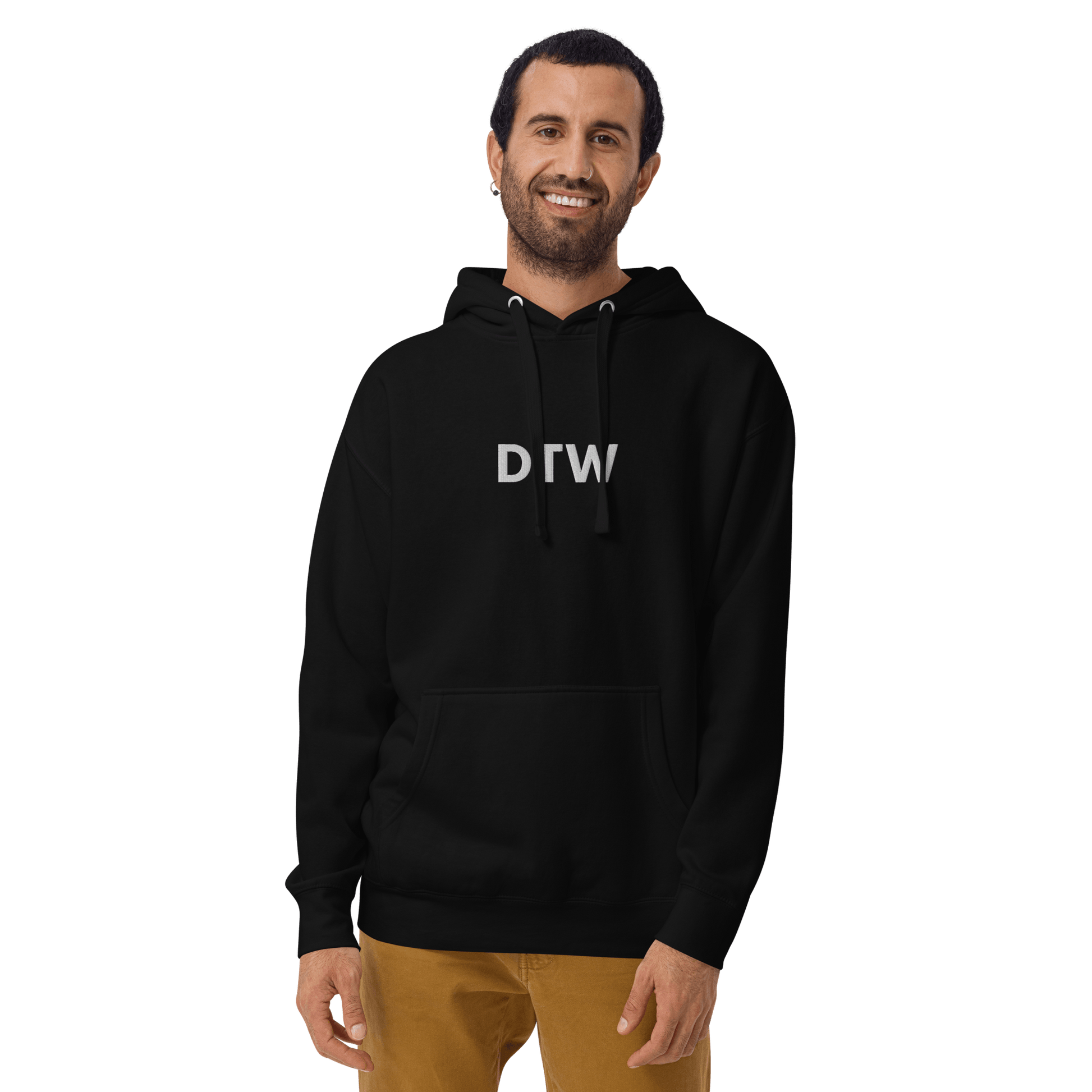 Detroit 'DTW' Premium Hoodie |  Unisex Embroidered - Circumspice Michigan