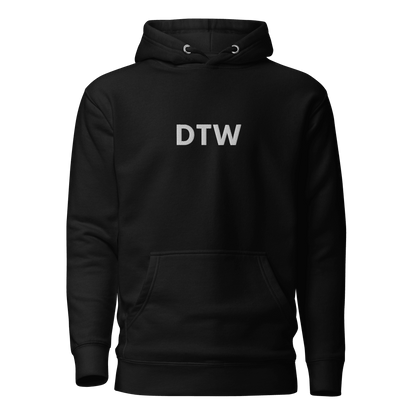 Detroit 'DTW' Premium Hoodie |  Unisex Embroidered - Circumspice Michigan