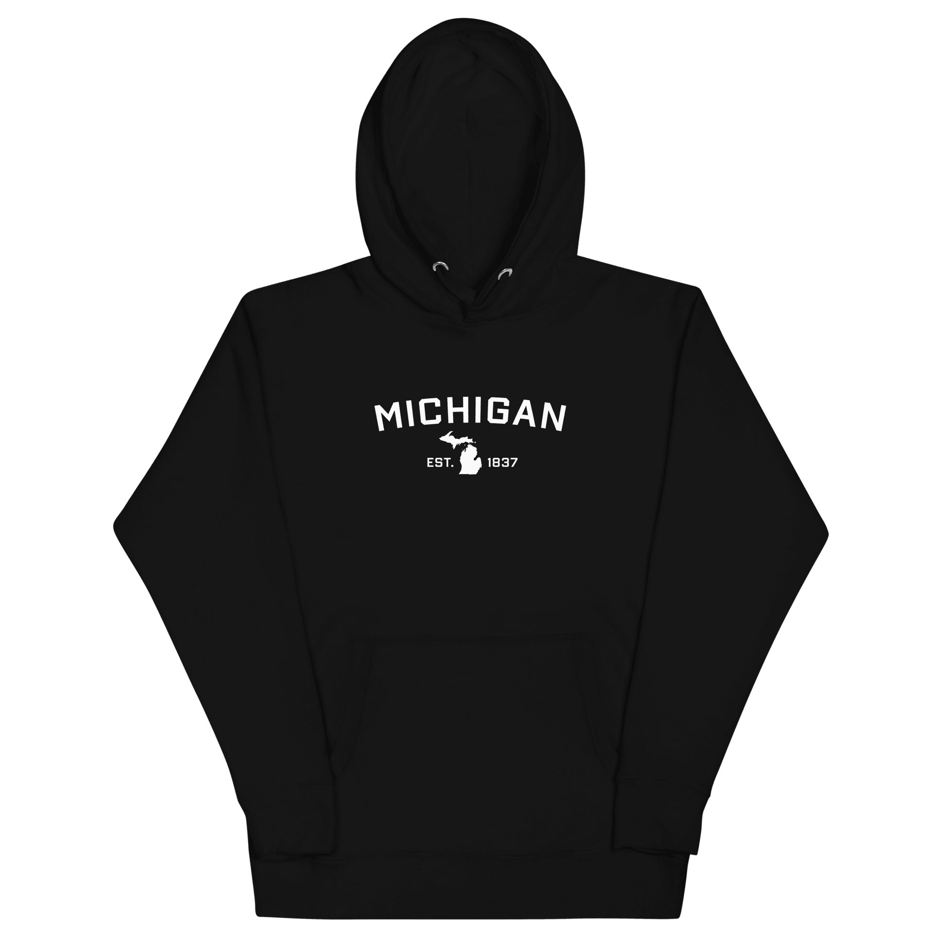 'Michigan EST 1837' Hoodie (w/ Michigan Outline) | Unisex Premium - Circumspice Michigan