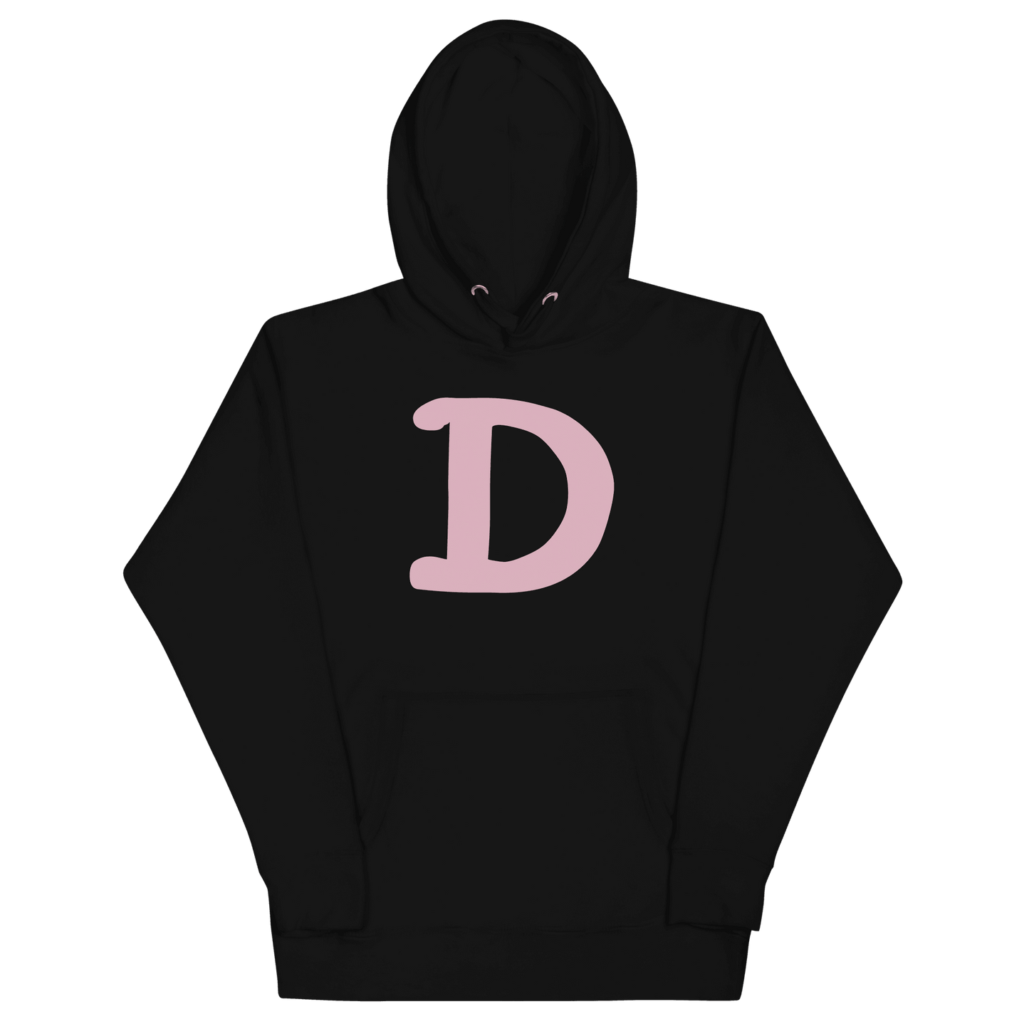 Detroit 'Old French D' Hoodie (Pink Full Body Outline) | Unisex Premium - Circumspice Michigan