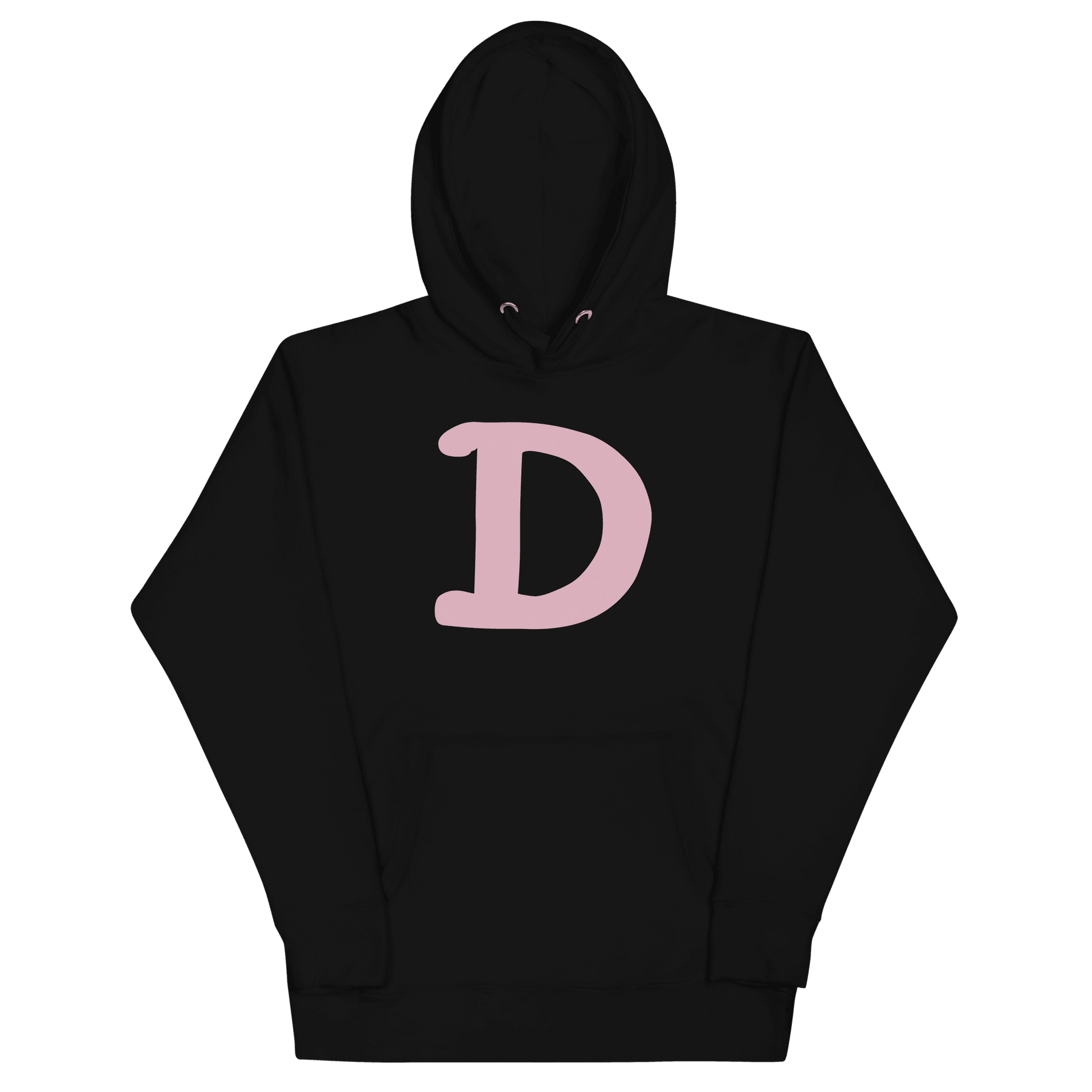 Detroit 'Old French D' Hoodie (Pink Full Body Outline) | Unisex Premium - Circumspice Michigan