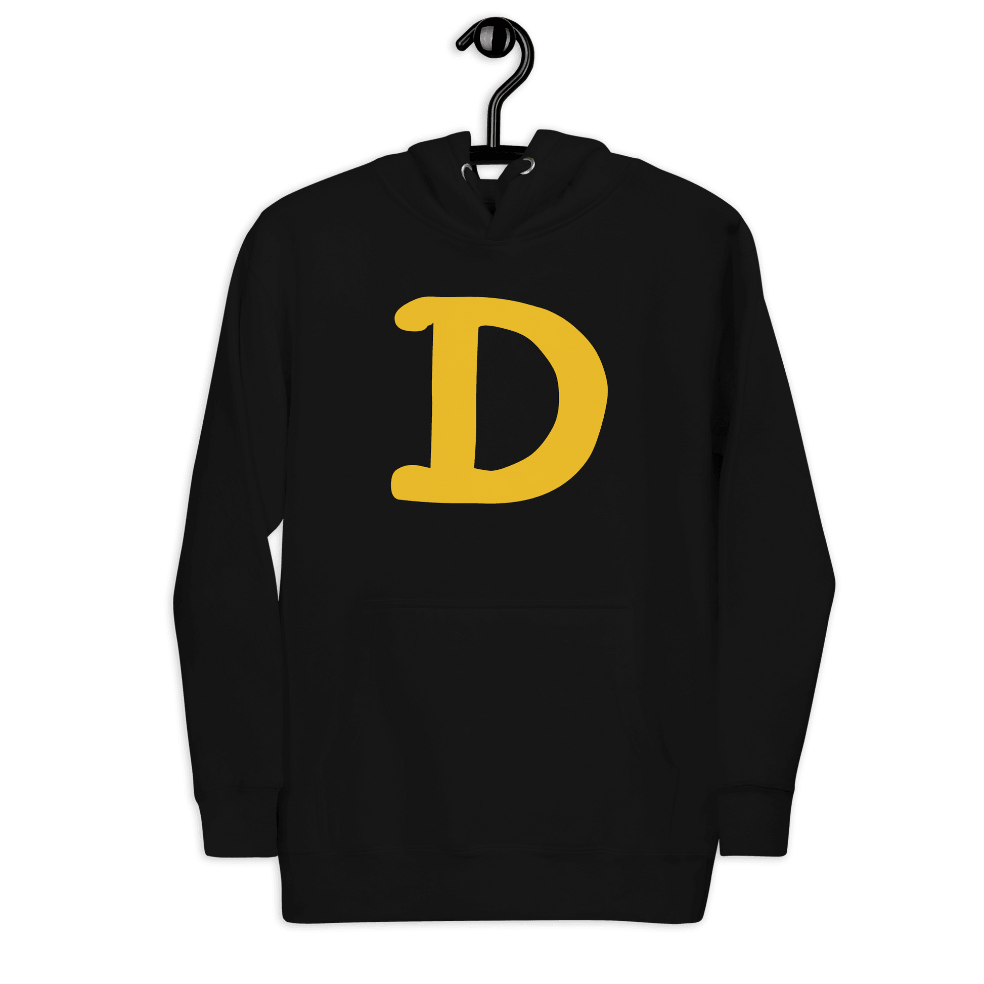 Detroit 'Old French D' Hoodie (Gold Full Body Outline) | Unisex Premium - Circumspice Michigan