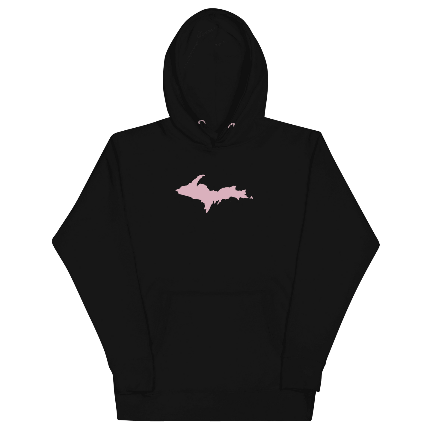 Upper Peninsula Hoodie (w/ Pink U.P. Outline) | Unisex Premium - Circumspice Michigan