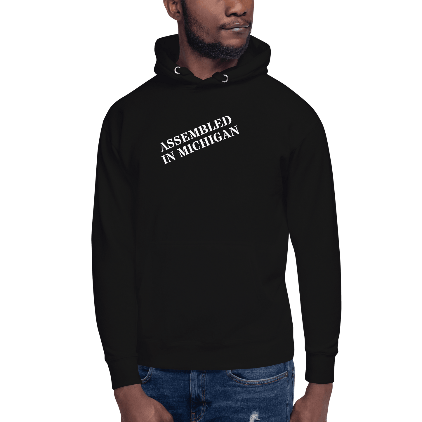 'Assembled in Michigan' Hoodie | Unisex Premium - Circumspice Michigan