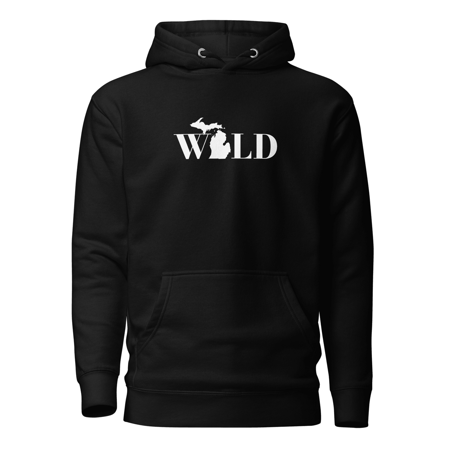 Michigan 'Wild' Hoodie (Didone Font w/ MI Outline) | Unisex Premium - Circumspice Michigan