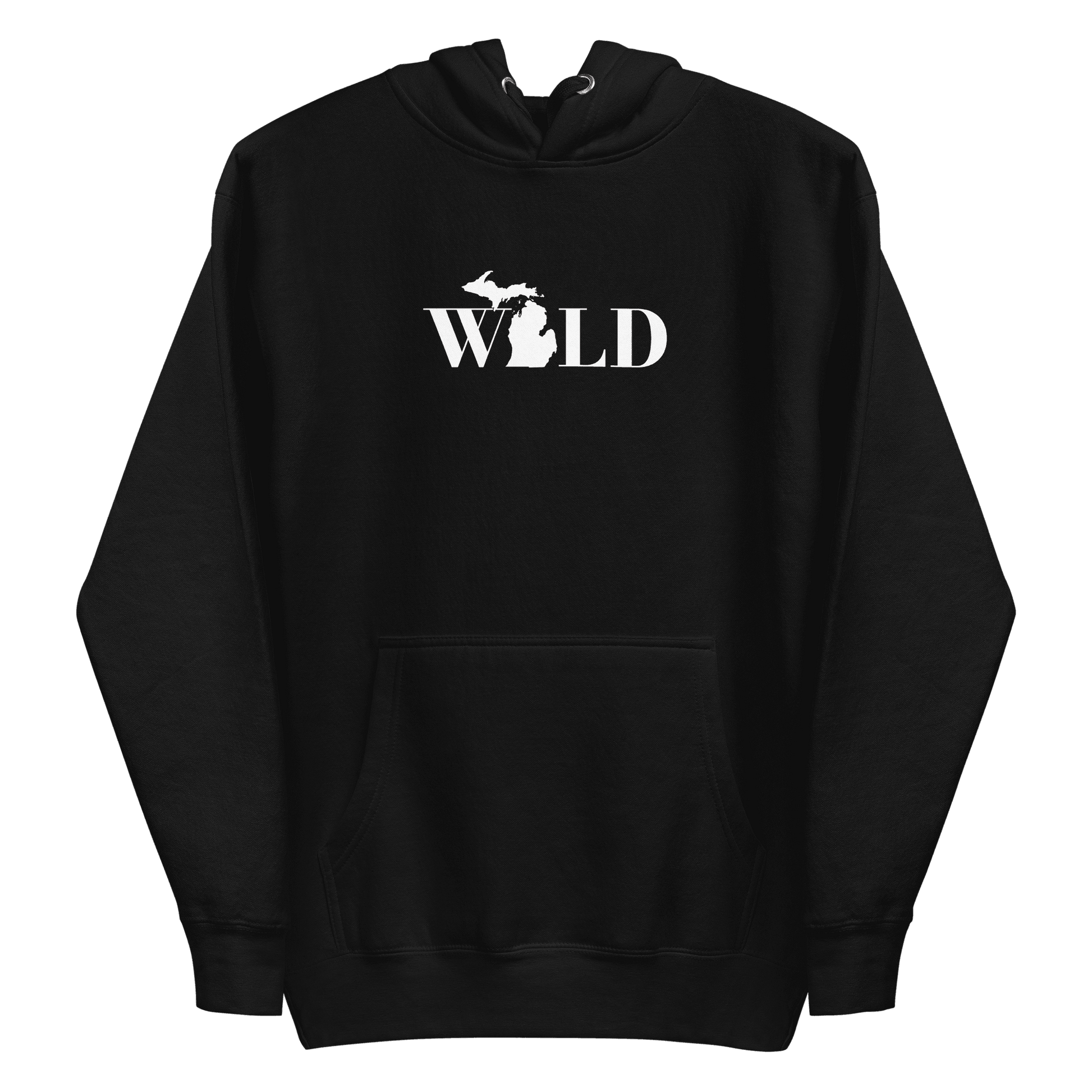 Michigan 'Wild' Hoodie (Didone Font w/ MI Outline) | Unisex Premium - Circumspice Michigan