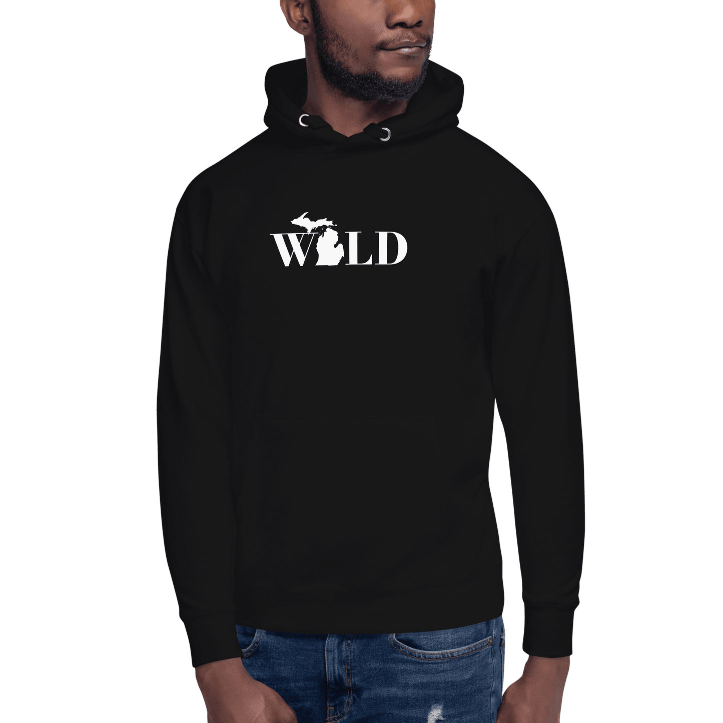 Michigan 'Wild' Hoodie (Didone Font w/ MI Outline) | Unisex Premium - Circumspice Michigan