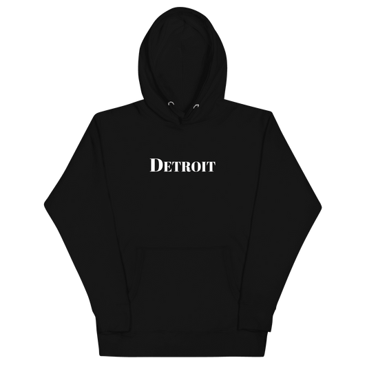 'Detroit' Hoodie (Didone Font) | Unisex Premium - Circumspice Michigan