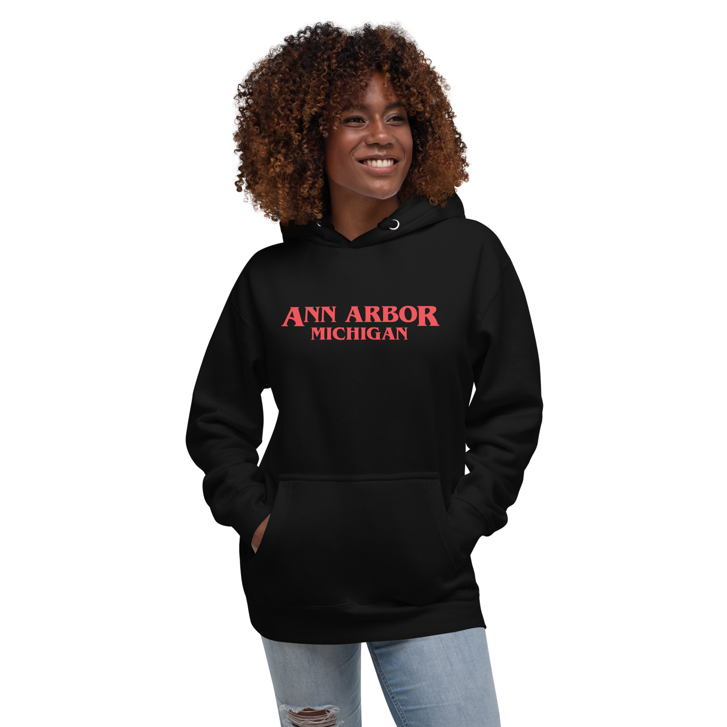 'Ann Arbor Michigan' Unisex Premium Hoodie (1980s Drama Parody)