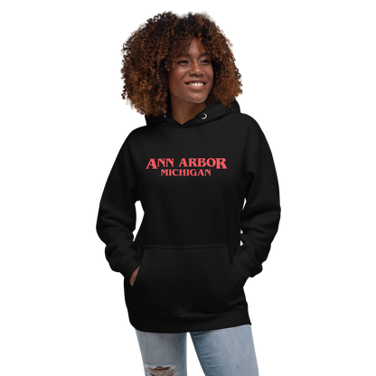 'Ann Arbor Michigan' Unisex Premium Hoodie (1980s Drama Parody)