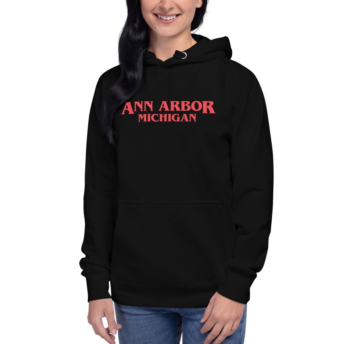 'Ann Arbor Michigan' Unisex Premium Hoodie (1980s Drama Parody)