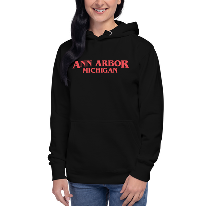 'Ann Arbor Michigan' Unisex Premium Hoodie (1980s Drama Parody)