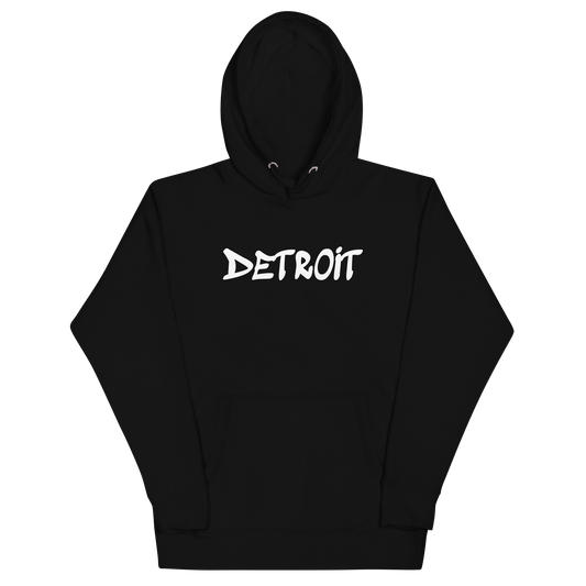 'Detroit' Unisex Premium Hoodie (1980s Hip Hop Font)