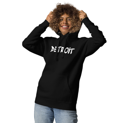 'Detroit' Unisex Premium Hoodie (1980s Hip Hop Font)