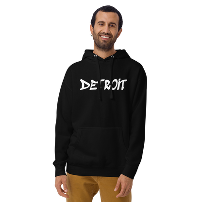 'Detroit' Unisex Premium Hoodie (1980s Hip Hop Font)