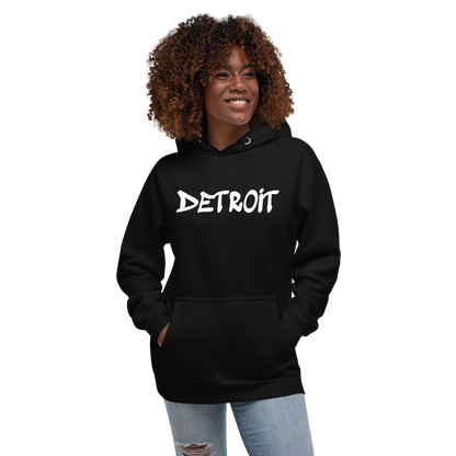 'Detroit' Unisex Premium Hoodie (1980s Hip Hop Font)