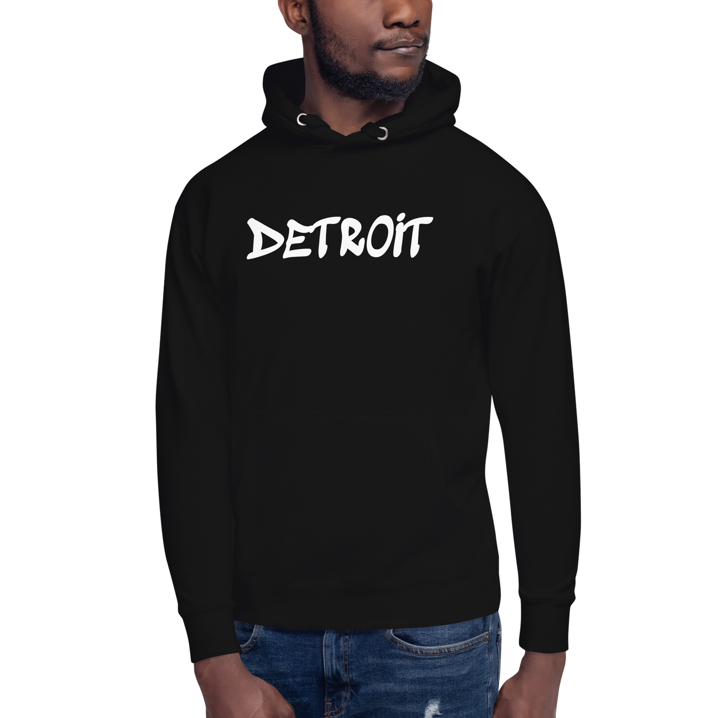 'Detroit' Unisex Premium Hoodie (1980s Hip Hop Font)