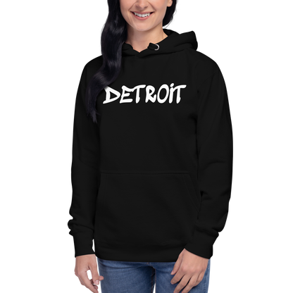 'Detroit' Unisex Premium Hoodie (1980s Hip Hop Font)